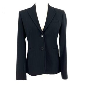 J. Crew Stretch Women's2 Black Wool Single Breasted Textured Blazer Lined Jacket